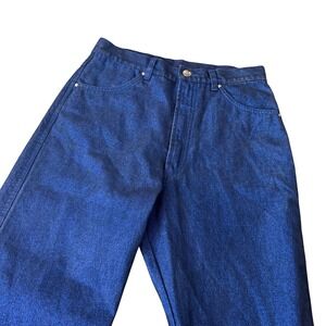 Vtg 90s Wrangler High Rise Sparkly Glitter Royal Blue Pants Jeans 11x32